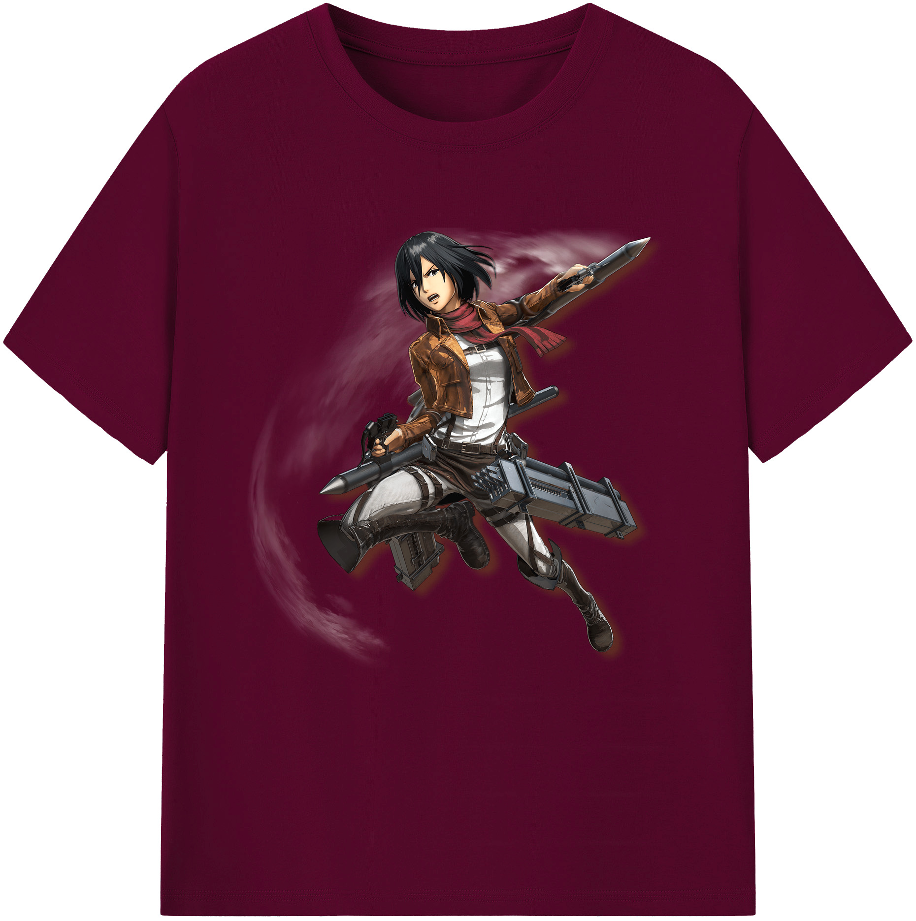 （画像用） 進撃の巨人 ミカサ·アッカーマン Attack on Titan Mikasa Ackerman レディースカジュアルプリントTシャツ（綿100％）